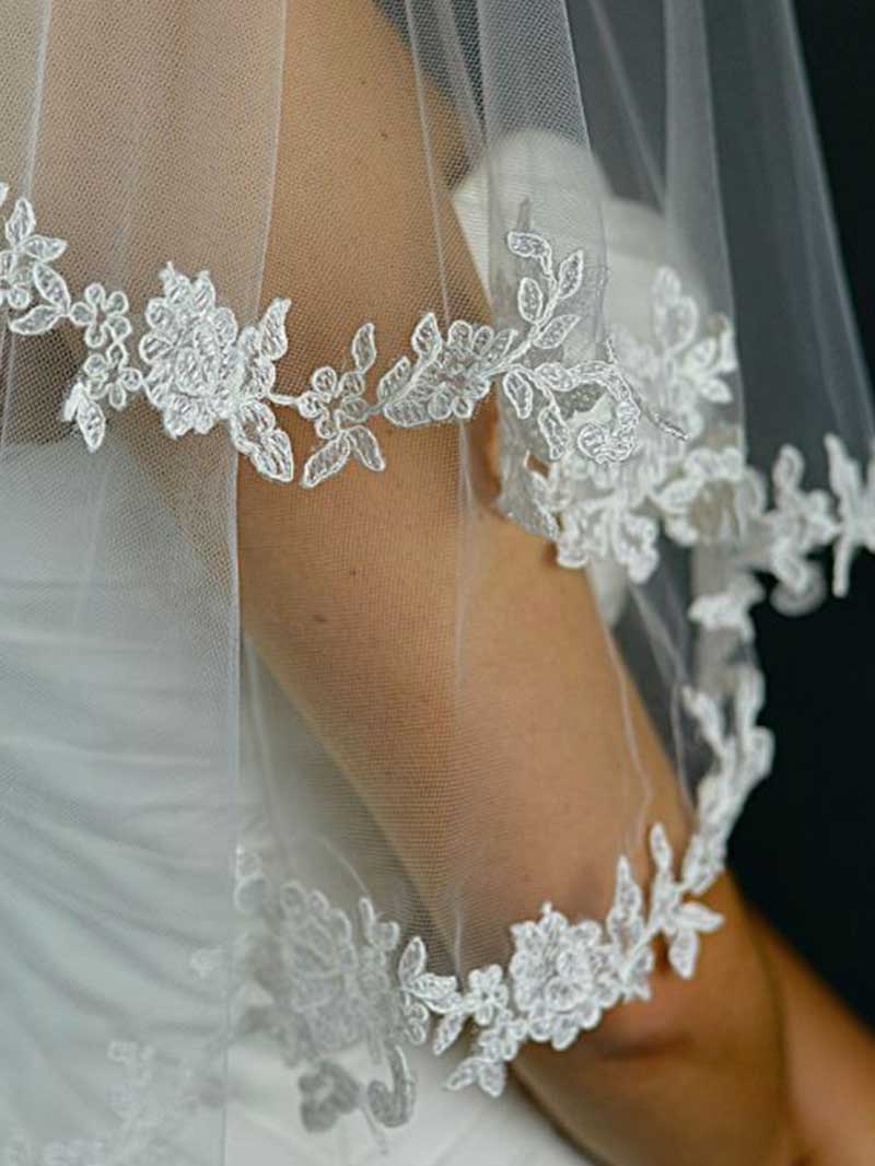 Lace edged detailed veil