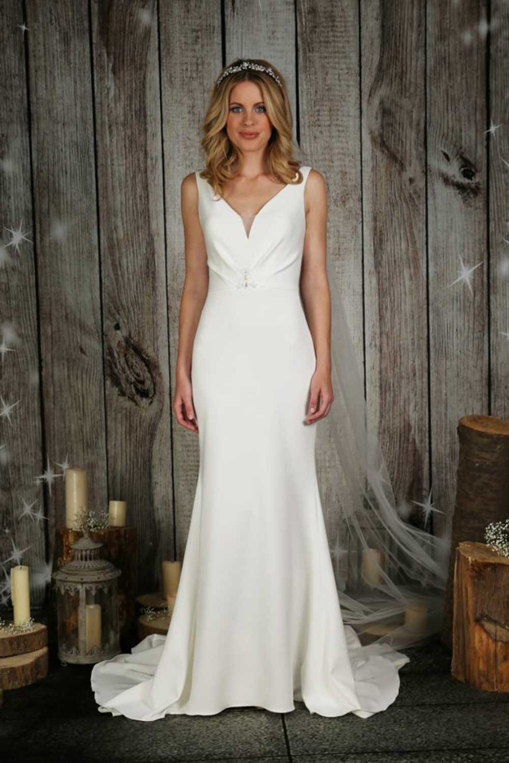 Soft jersey fabric wedding gown