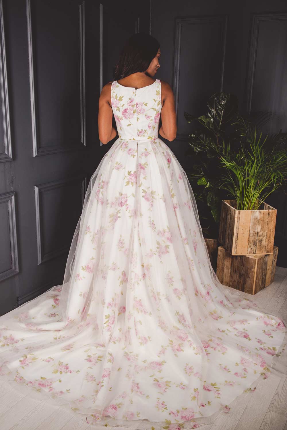 Victoria Kay Floral Print Wedding Dress