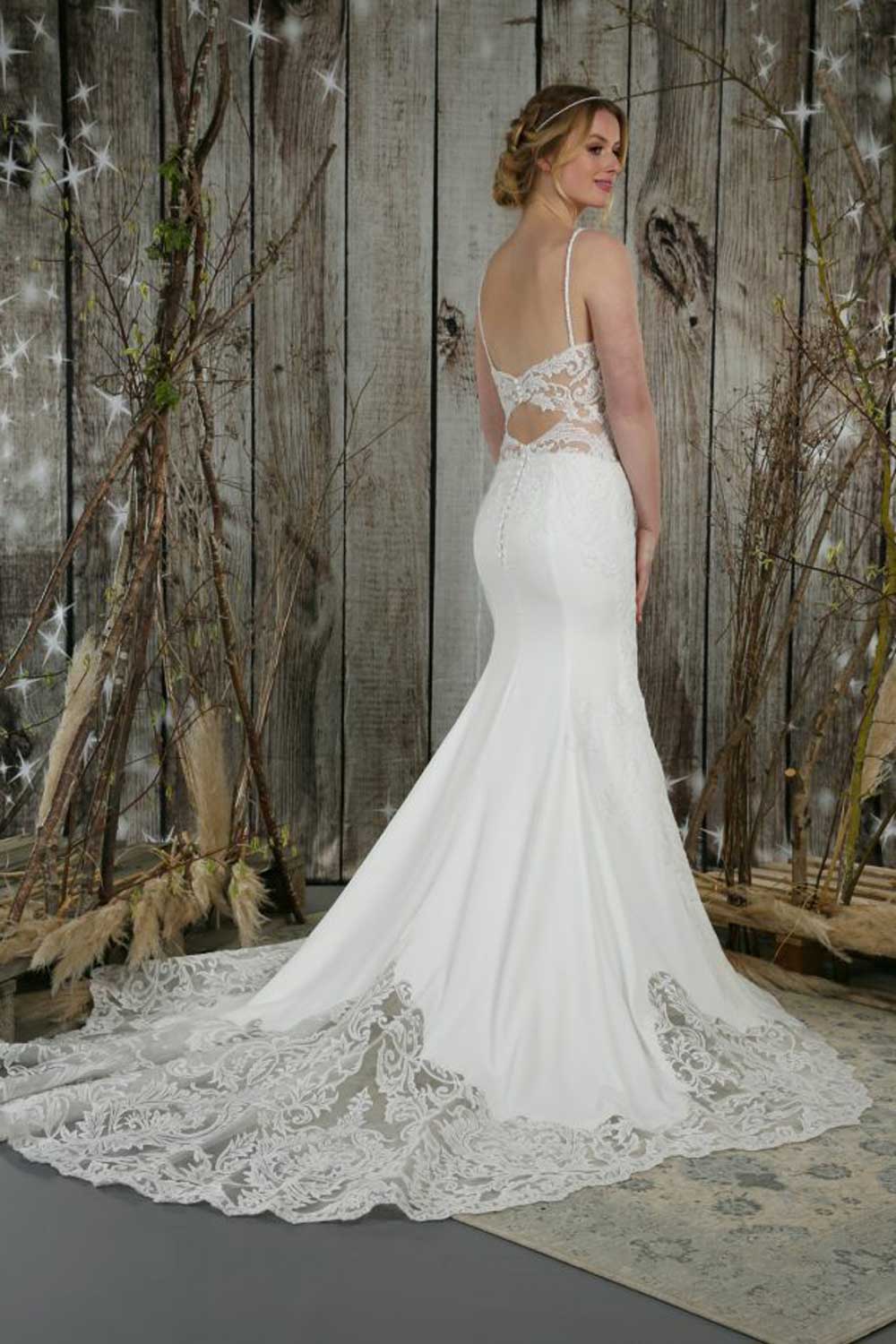 fitted crepe bridal gown
